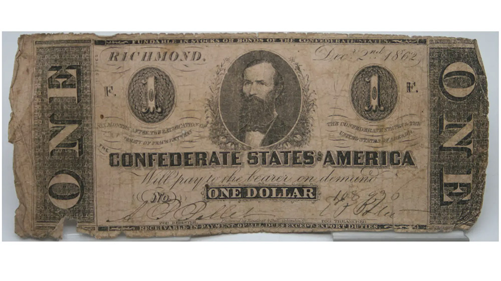 1862 $1 CS-62 Richmond Confederate States Of America