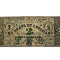 1862 $2 Cr-6 Baton Rouge State Of Louisiana 2nd Series