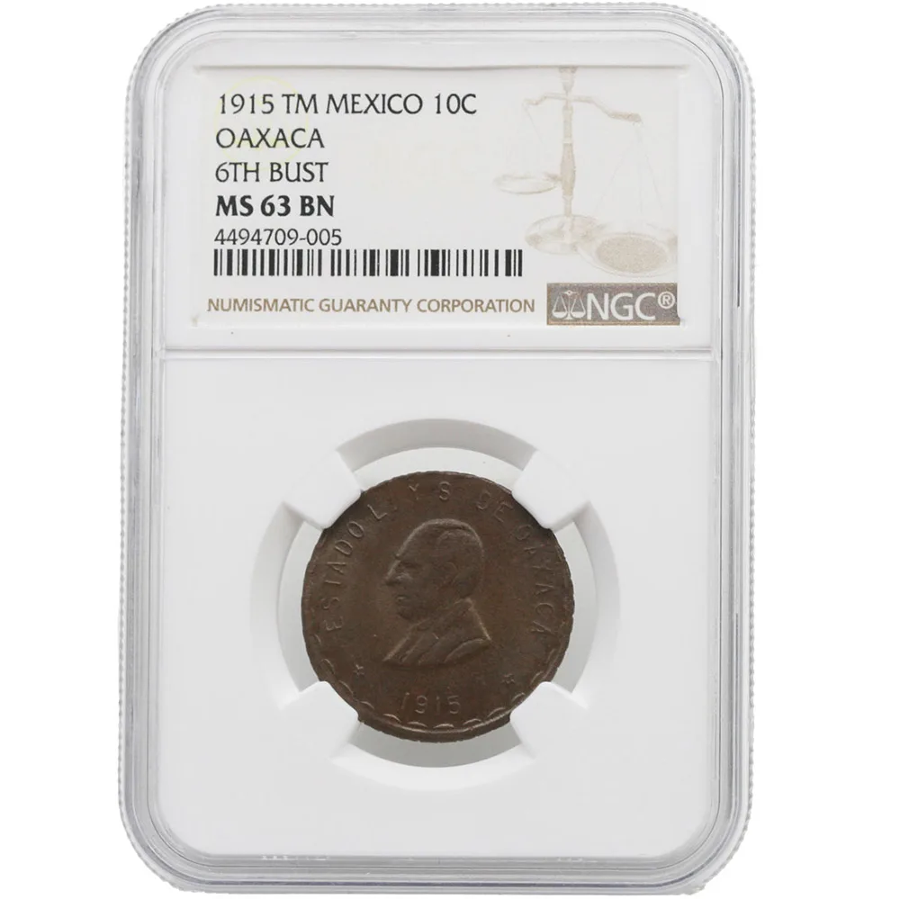 1915-TM Oaxaca Mexico Ten-Centavo