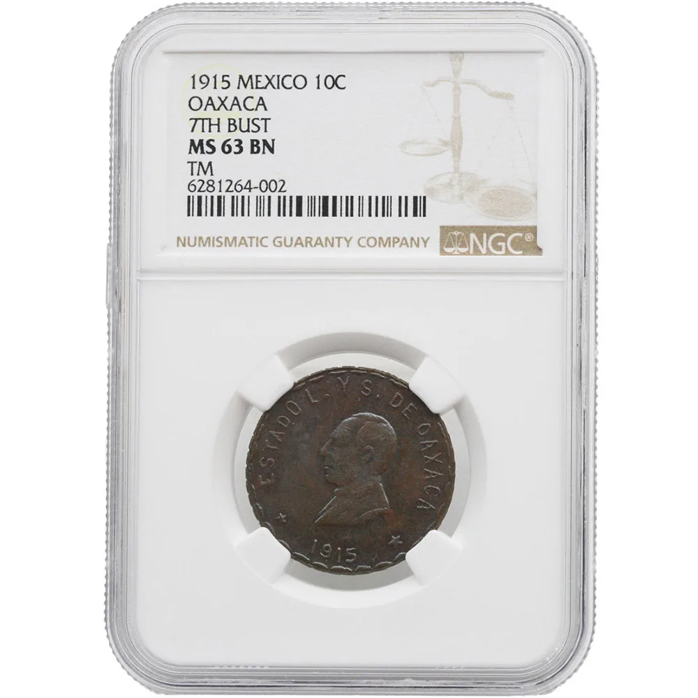 1915-TM Oaxaca Mexico Ten-Centavo