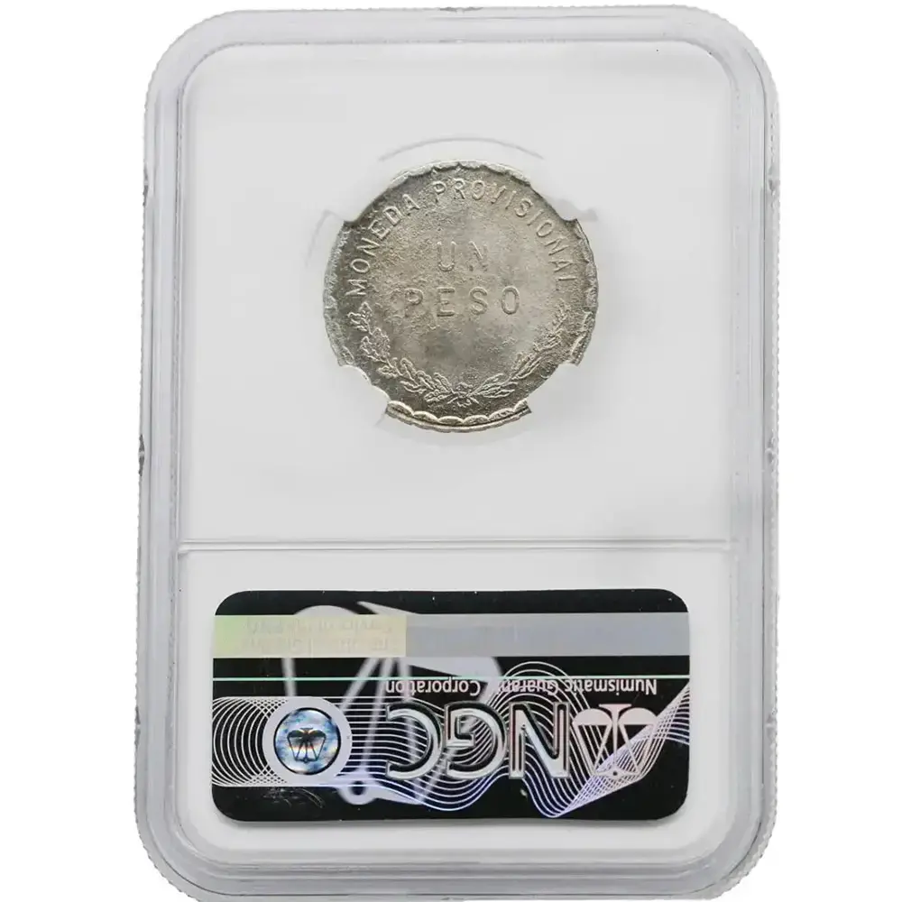 1915 Oaxaca Mexico Un-Peso NGC MS 64 Unfinished Truncation - Image 2