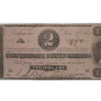 1862 $2 CS-61 Richmond Confederate States Of America
