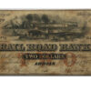 1853 $2 Adrian Michigan Erie & Kalamazoo Rail Road Bank Obsolete Note