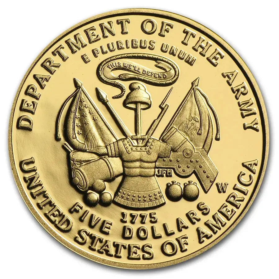 2011-W Gold $5 Commemorative Army Proof - Image 2