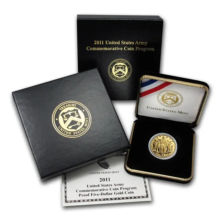 2011-W Gold $5 Commemorative Army Proof - Image 3
