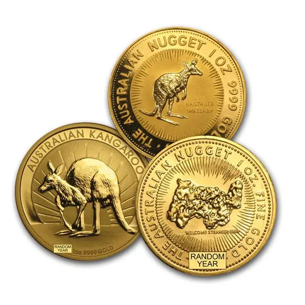 Australia 1 oz Gold Kangaroo/Nugget Coin BU