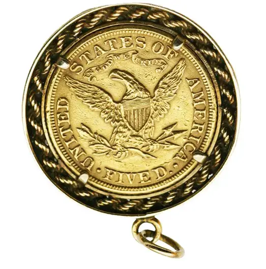 1881 $5 Liberty Head w/ 14kt Bezel - Image 2