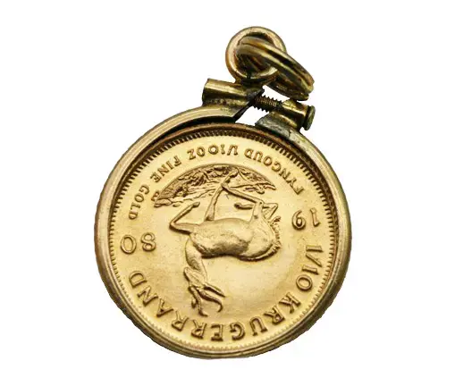 1980 1/10 Gold Krugerrand w/ 14kt Bezel - Image 2