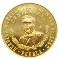 1962 Mexico Gold Medal 1862 Batalia Del Cinco De Mayo Centenario