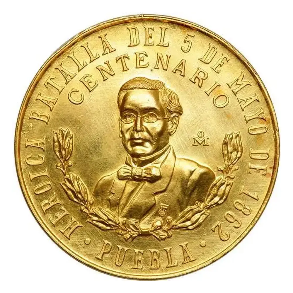1962 Mexico Gold Medal 1862 Batalia Del Cinco De Mayo Centenario