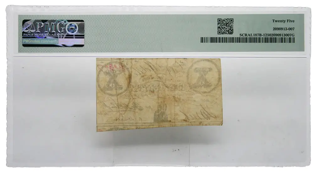 1865 10 Cents Alabama Mobile PMG VF 25 - Image 2