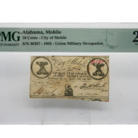 1865 10 Cents Alabama Mobile