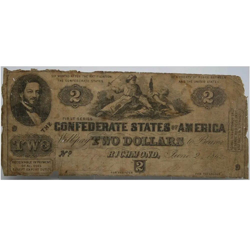 1862 $2 S892 Richmond Confederate States Of America