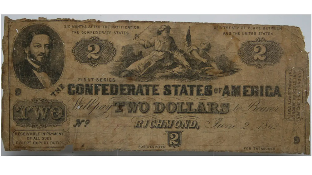 1862 $2 S892 Richmond Confederate States Of America