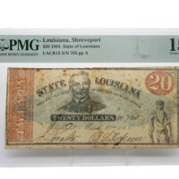 1863 $20 Louisiana Shreveport