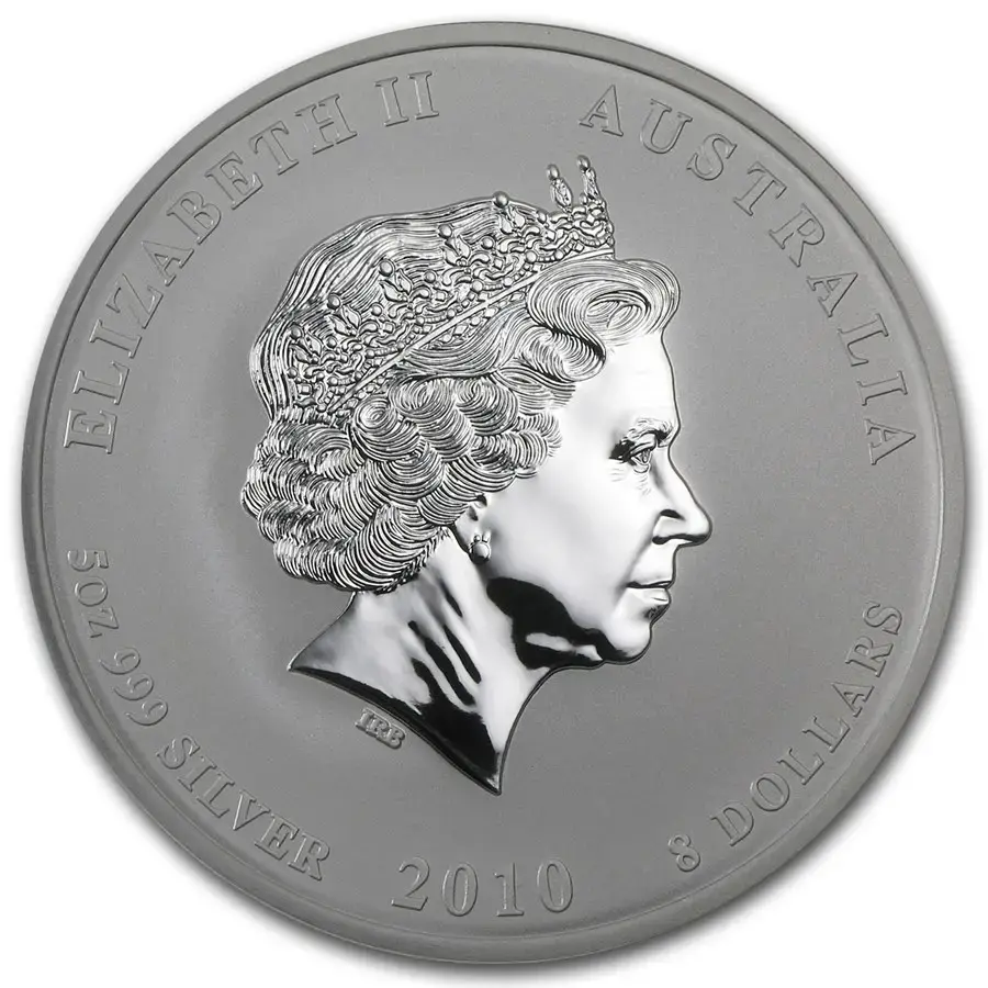 2010 Australia 5 oz Silver Year of the Tiger BU (Series II) - Image 2