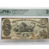 1862 $5 Baton Rouge State Of Louisiana
