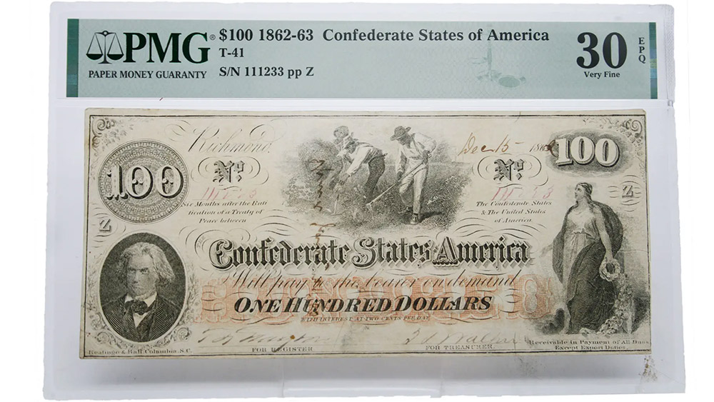 1862 $100 T-41 Confederate States of America