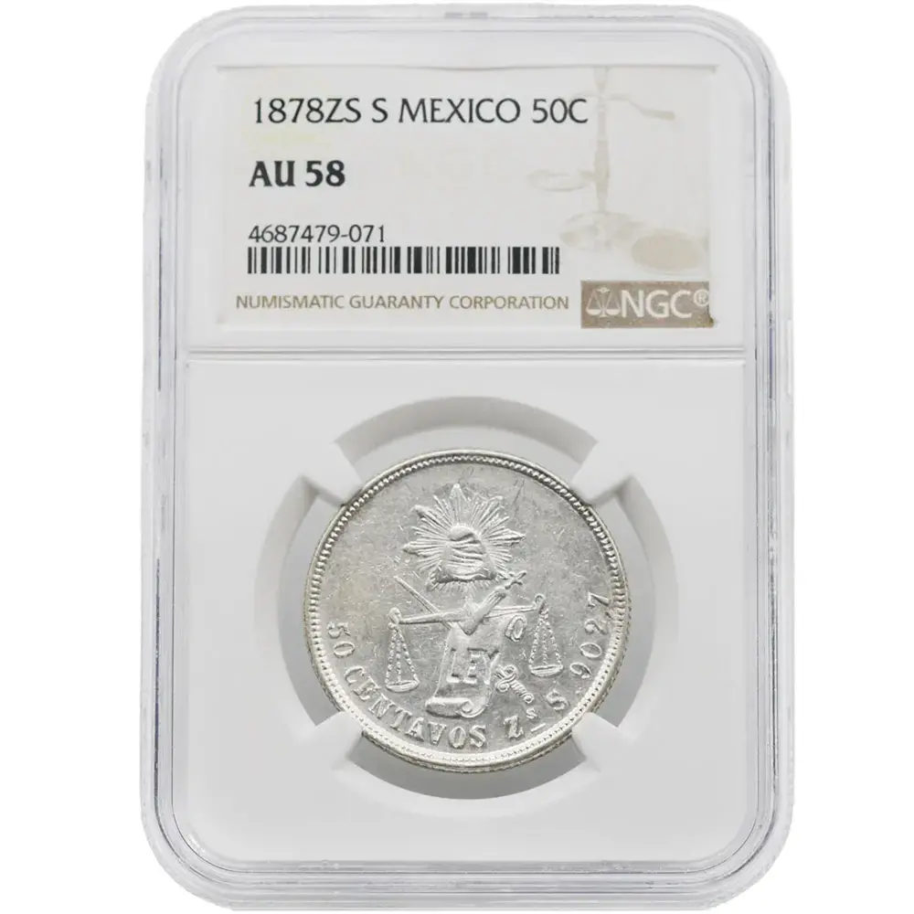 1878-ZS|S Mexico 50 Centavos