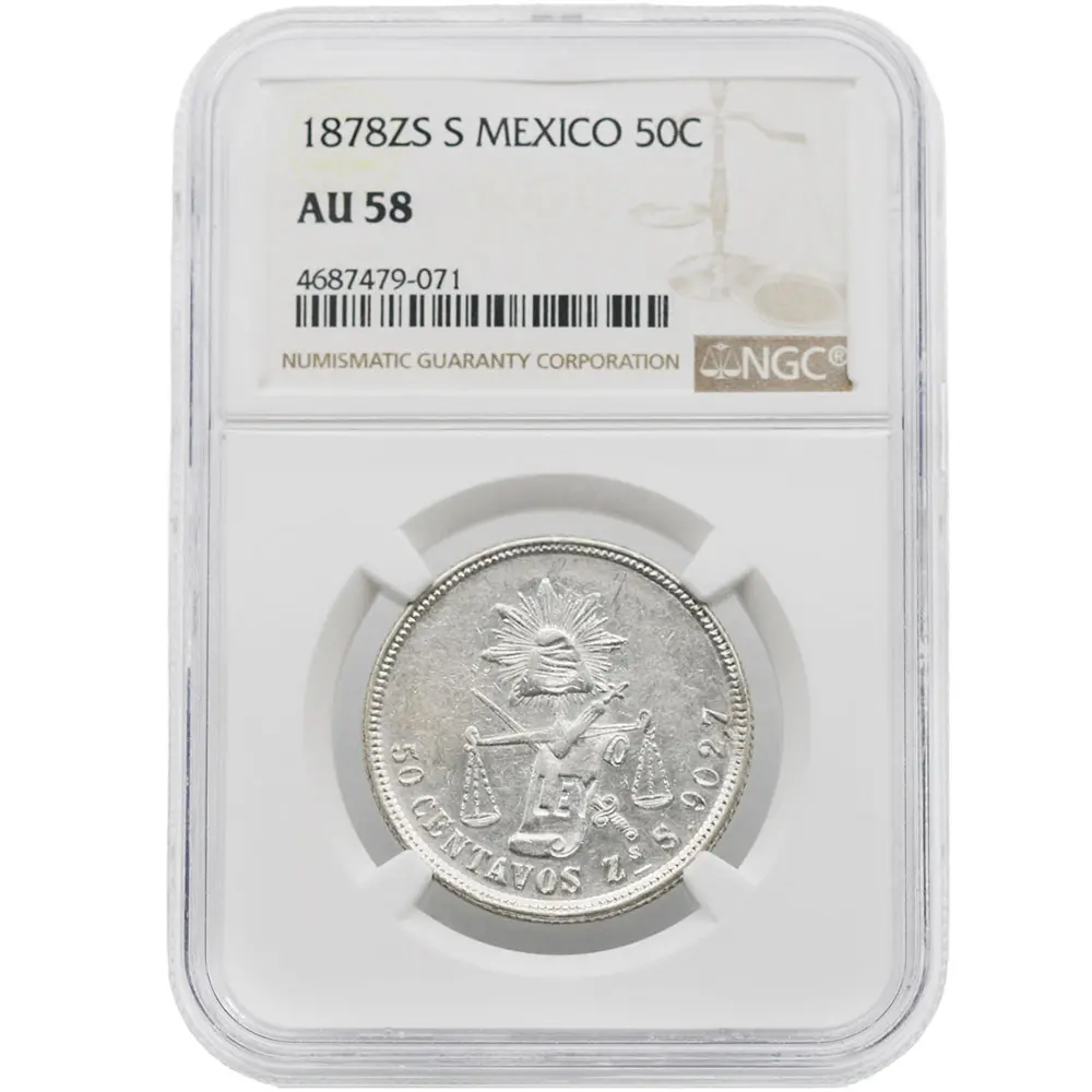 1878-ZS|S Mexico 50 Centavos