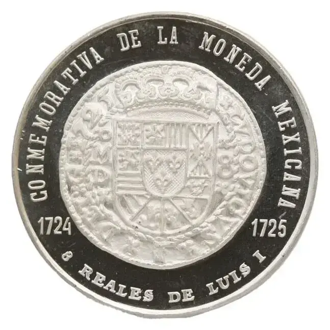 1971 Mexico Mo 8 Reales Commemorative Proof Silver Medal - Image 2