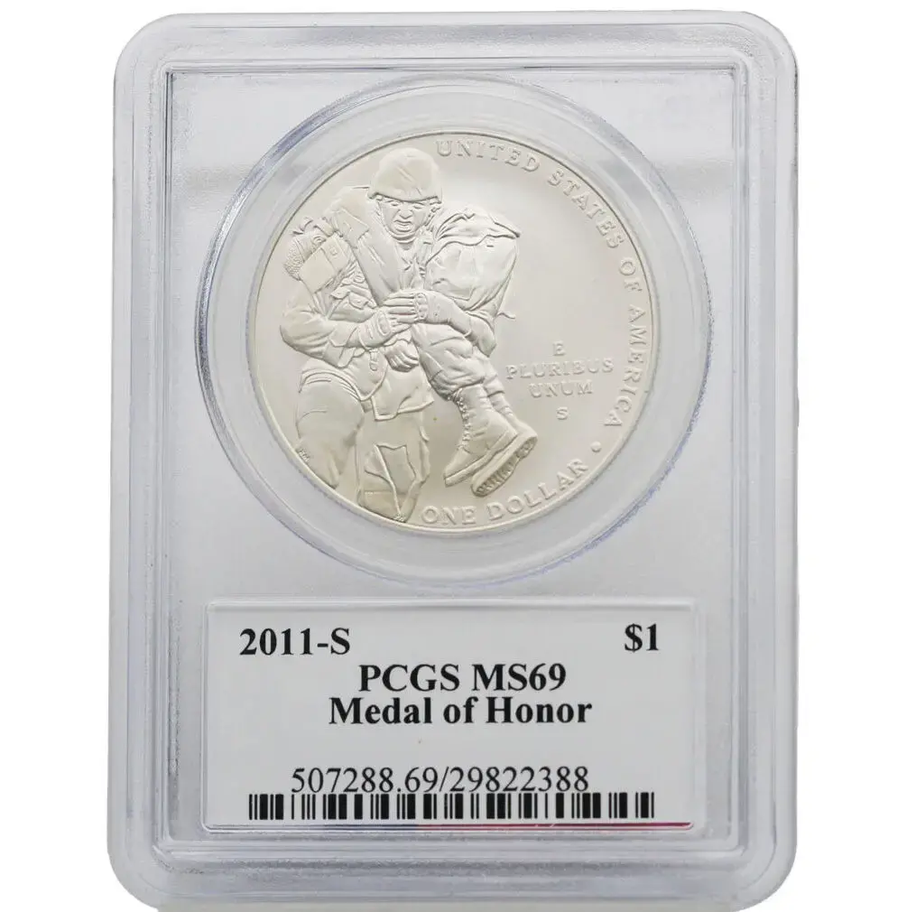 2011-S $1 Medal Of Honor PCGS MS 69 Freedom Label