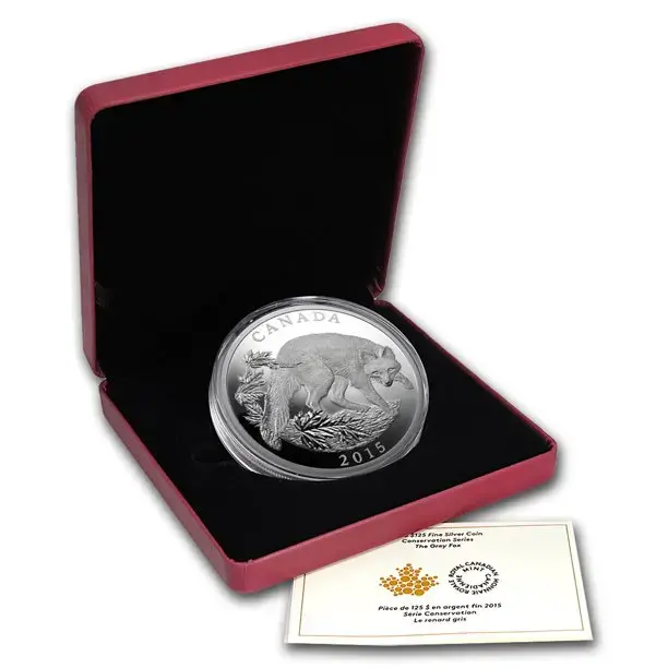 2015 $125 Canada 1/2 kilo .999 Silver The Grey Fox- PF - Image 3