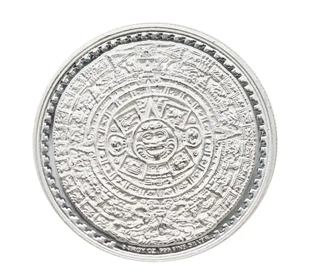 1 oz .999 Silver Aztec- Mayan Calendar - Image 2