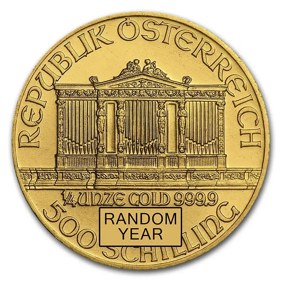 1/4 oz Philharmonic .999 Gold  BU (Random Year) - Image 2