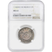 1748-MO|M Mexico 2 Reales NGC MS 61