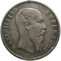 1866-Mo Mexico Maximilian Peso KM#388.1