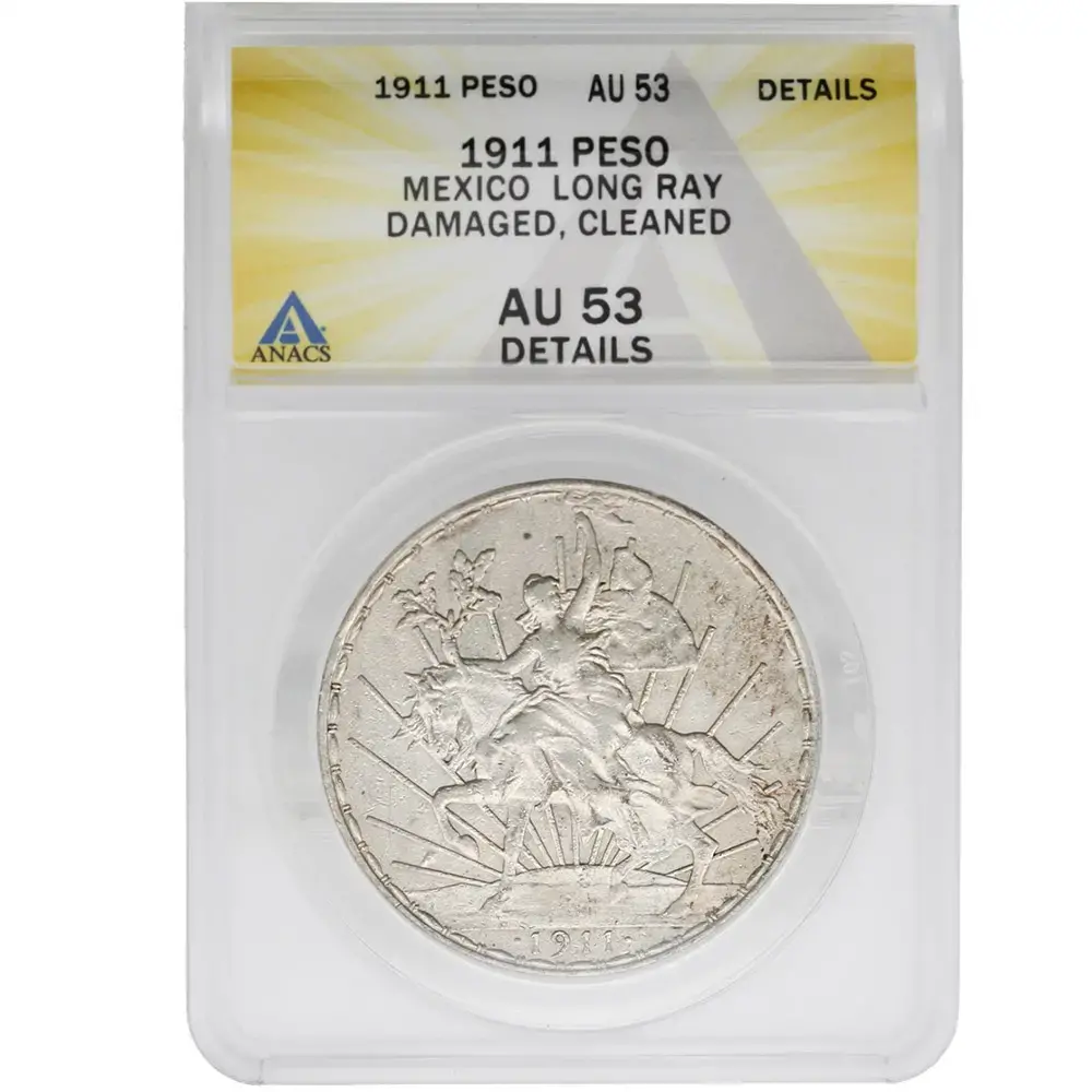 1911 Mexico Peso Long-Ray