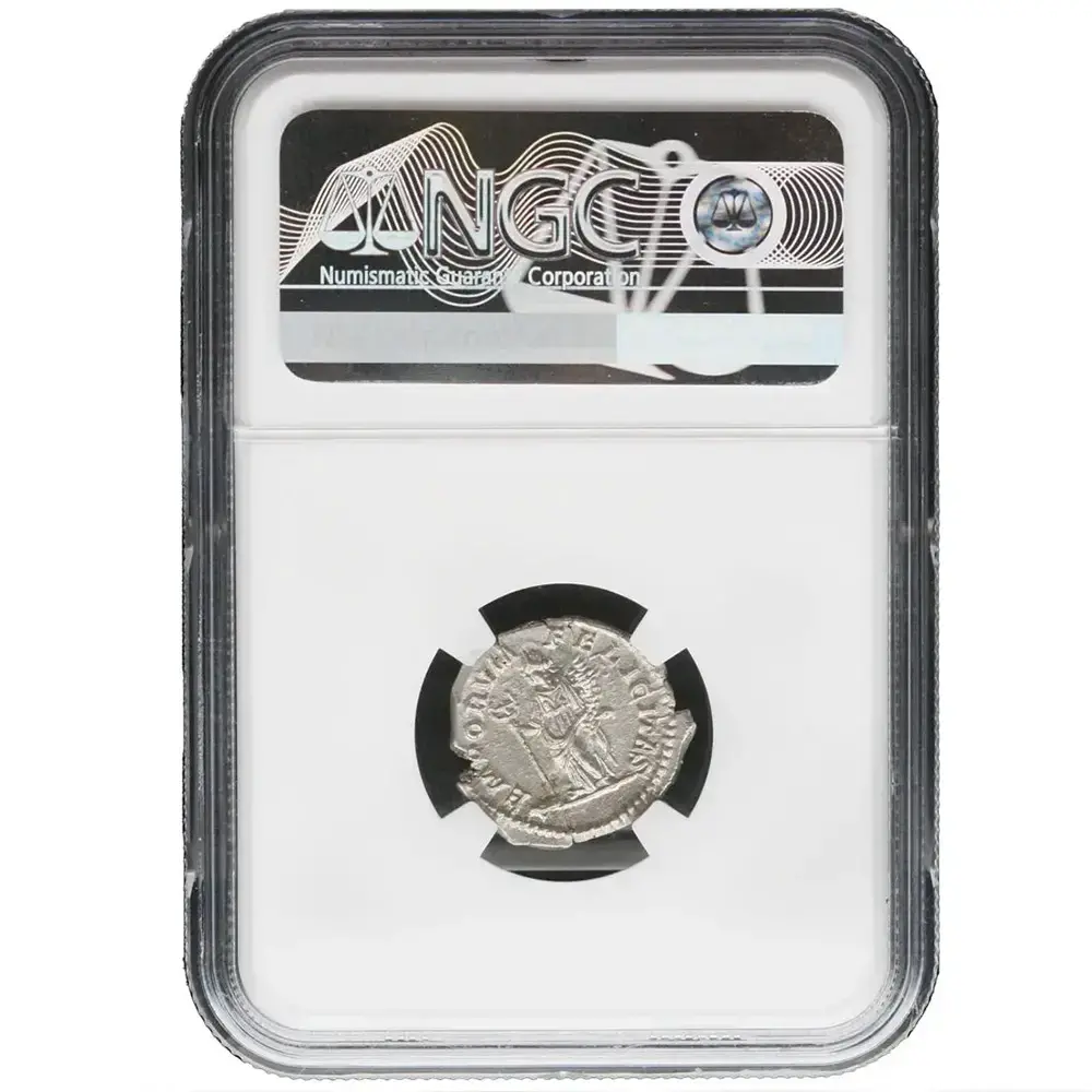 AD 218-222 Roman Empire Elagabalus, Rev Felicitas AR Denarius NGC MS - Image 2