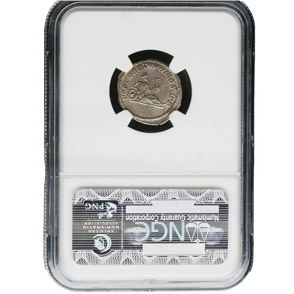AD 209-211 Roman Empire Geta, Rev Fortuna AR Denarius NGC VF - Image 2