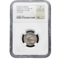 AD 238-244 Roman Empire, Gordian III, AR Denarius, Rev Solider Standing