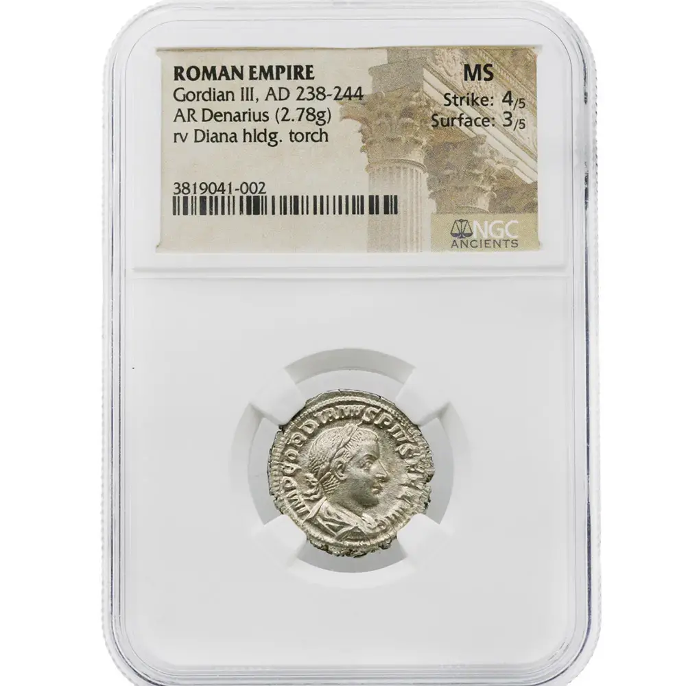 Roman Empire Gordian III Rv Diana AR Denarius