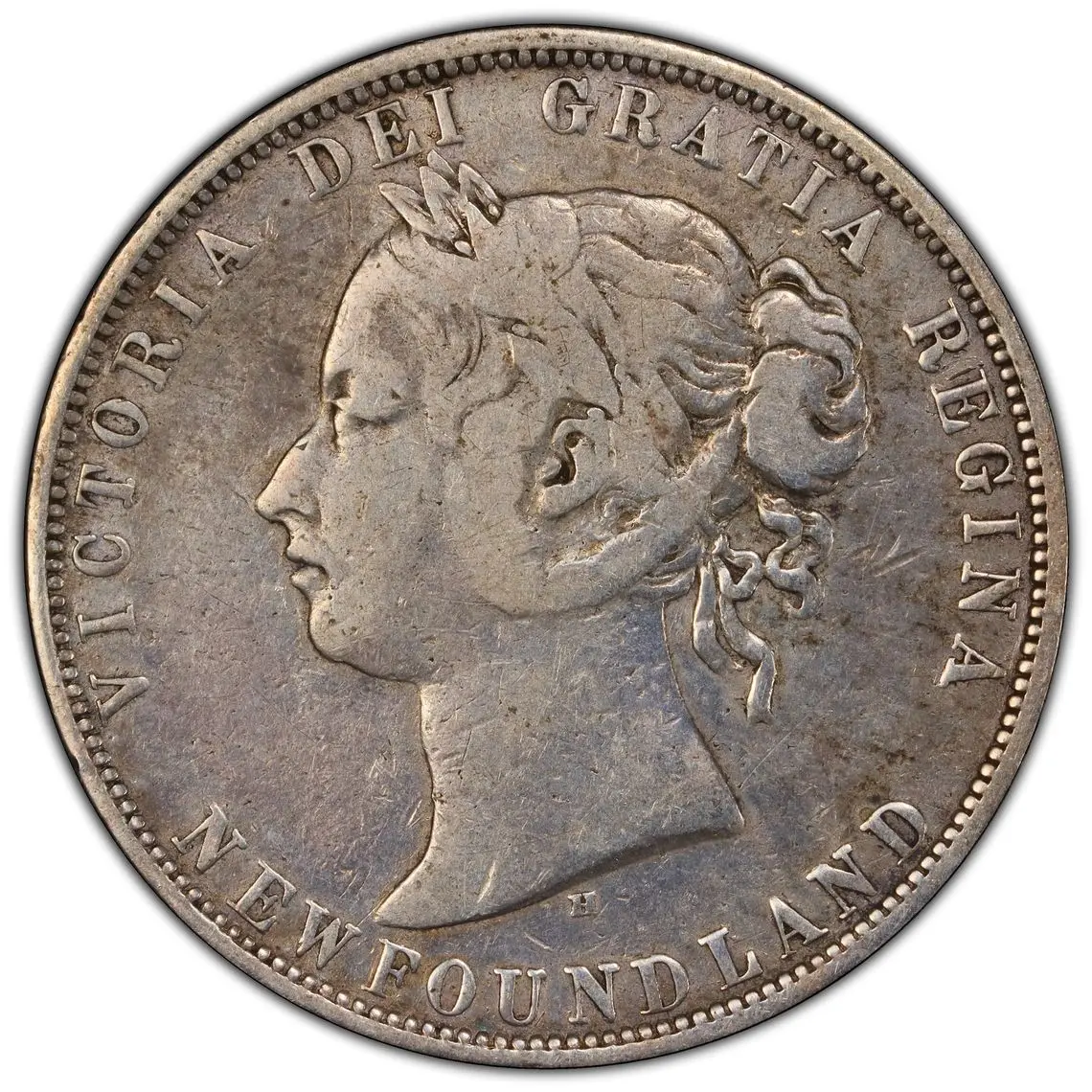 1872-H 50 Cents Newfoundland PCGS Genuine Cleaned VF Detail - Image 3