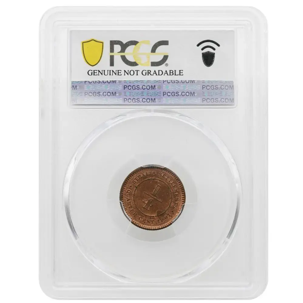1901 1/4C Straits Settlements PCGS UNC Detail Damage - Image 2