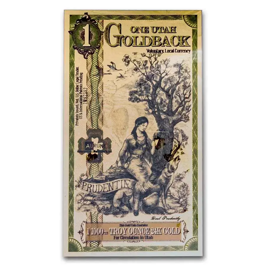 1 Utah Goldback 24k Gold Note