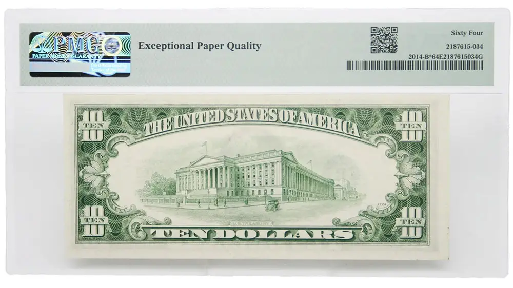 1950-D $10 FRN Star New York Fr#2014-B* PMG UNC 64 EPQ - Image 2