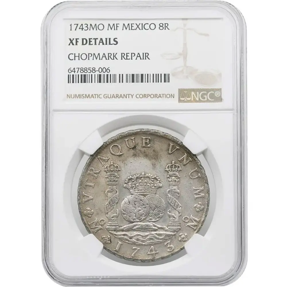 1743-Mo Mexico 8 Reales Chopmarked NGC XF Details