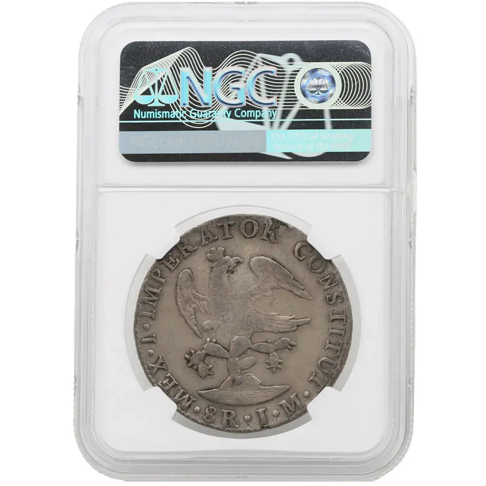 1823-MO|JM Mexico 8 Reales Short Uneven Trunc. NGC VF 20 - Image 2