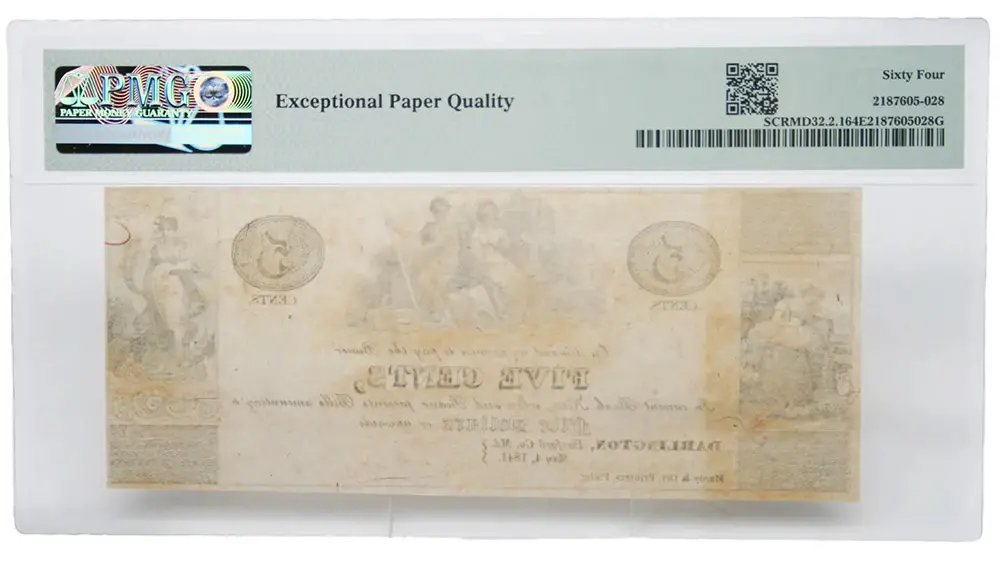 1841 5 Cents Darlington-MD (T. W. & B. Silver Jr.) PMG UNC 64 - Image 2