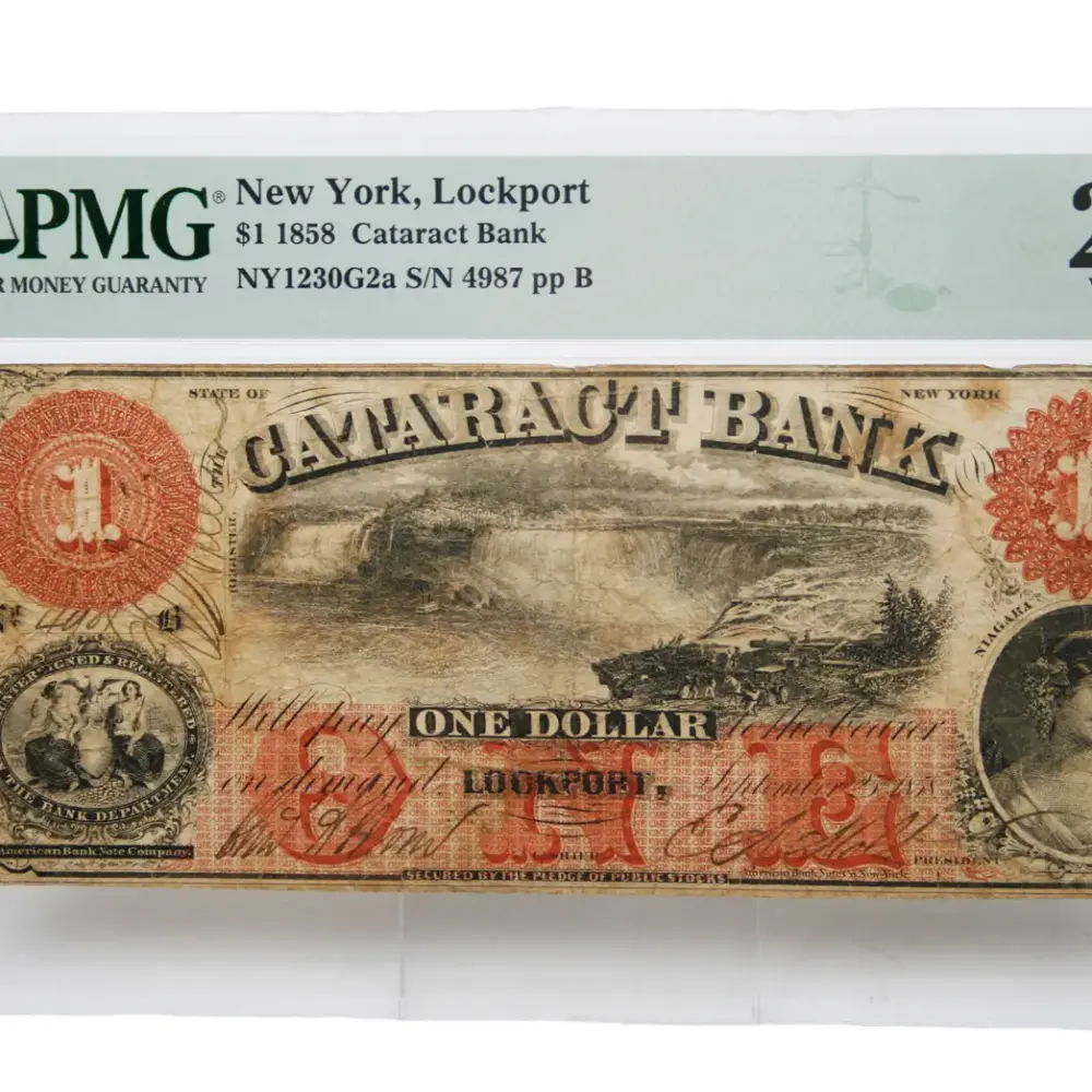 1858 $1 New York Lockport - Cataract Bank
