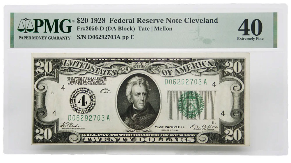 1928 $20 Federal Reserve Note Cleveland