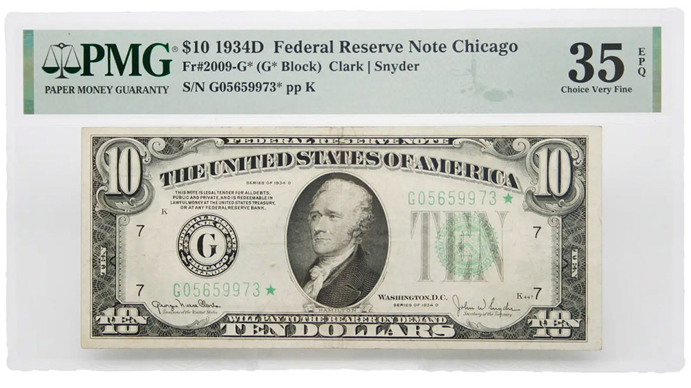 1934-D $10 Chicago Federal Reserve Note