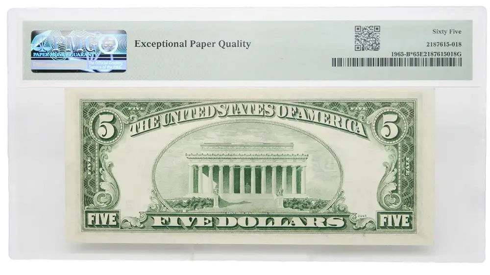 1950-D $5 New York PMG Gem UNC 65 EPQ - Image 2