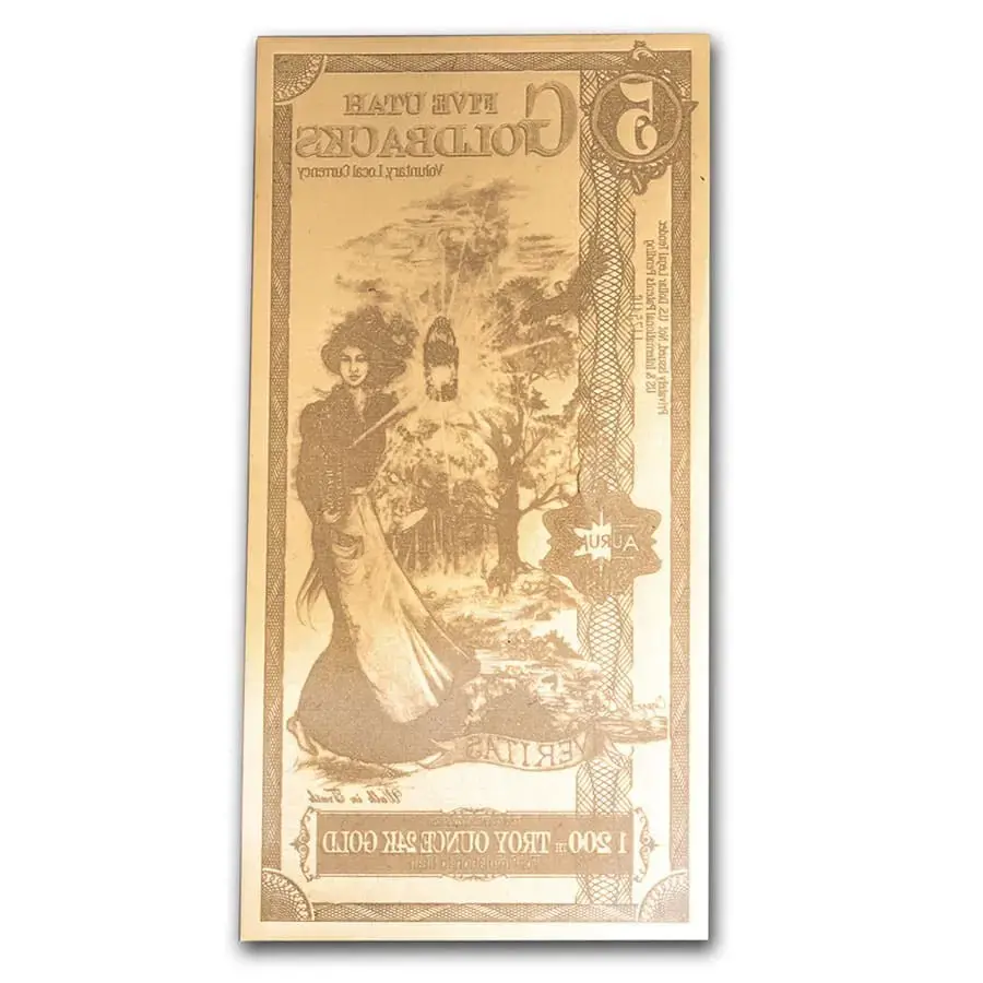 5 Utah Goldback 24k Gold Note | CV Coins & Collectables