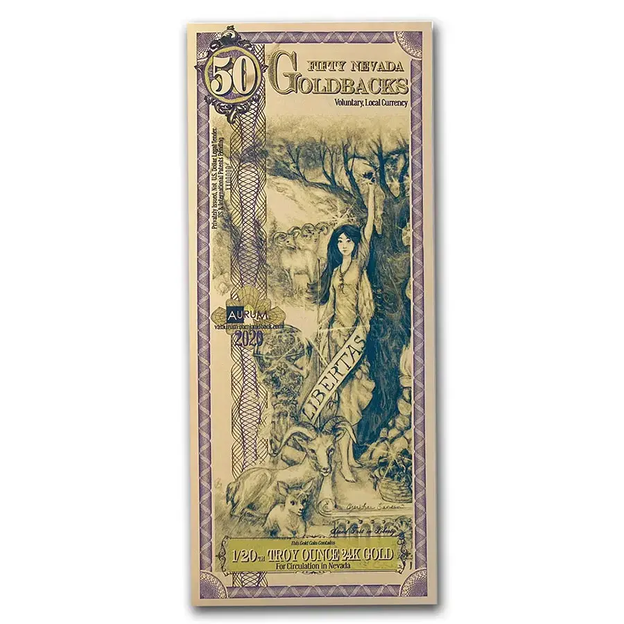 50 Nevada Goldback - Aurum Gold Foil Note (24k)