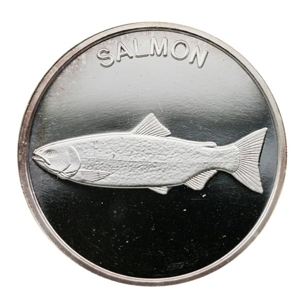2004 $15 Salmon 1 oz .999 Silver The Penny Man Ketchikan Alaska